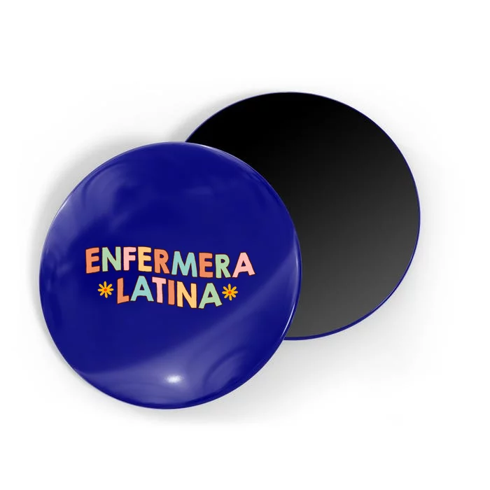 Enfermera Latina Hispanic Spanish Nurse Life Nursing Groovy Gift Magnet