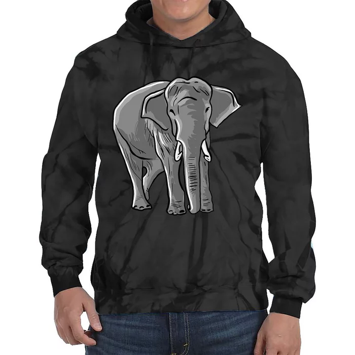 Elephant Love Illustration For Elephant Lovers Tie Dye Hoodie