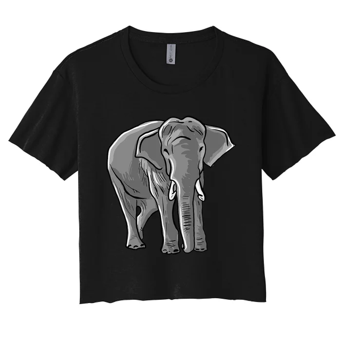 Elephant Love Illustration For Elephant Lovers Women's Crop Top Tee