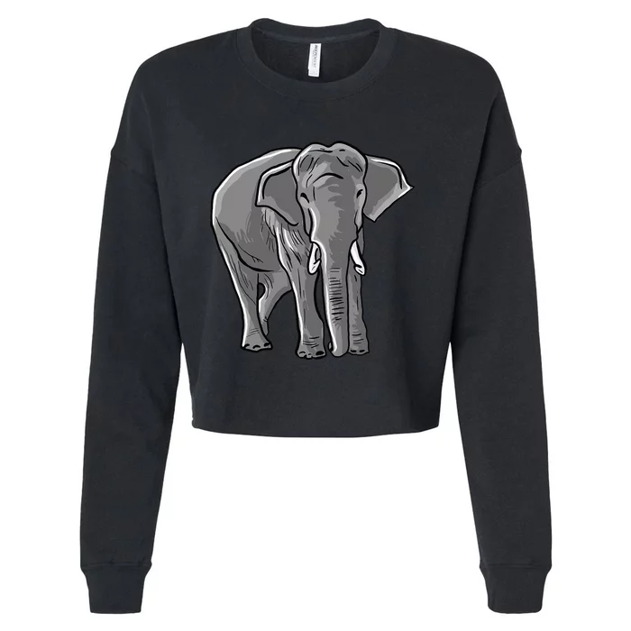 Elephant Love Illustration For Elephant Lovers Cropped Pullover Crew