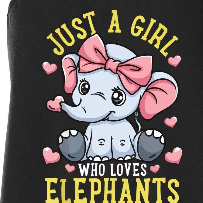 Elephant Lover Just A Who Loves Elephants Women's Racerback Tank