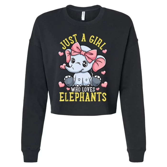 Elephant Lover Just A Who Loves Elephants Cropped Pullover Crew