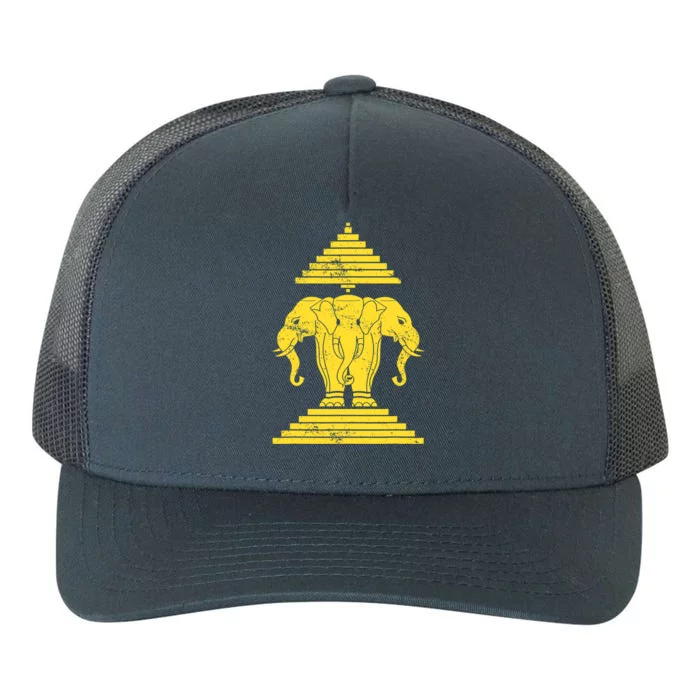 Erawan Laos Kingdom Three Headed Elephant Yupoong Adult 5-Panel Trucker Hat