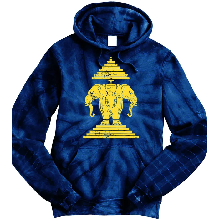 Erawan Laos Kingdom Three Headed Elephant Tie Dye Hoodie