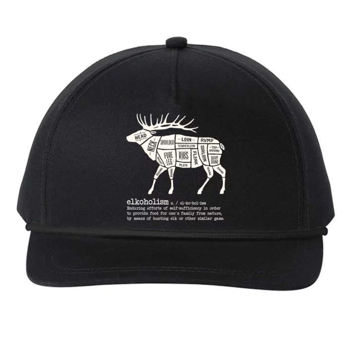 Elkoholism Elk Hunting Snapback Five-Panel Rope Hat