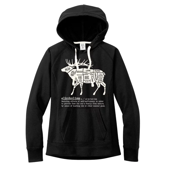 Elkoholism Elk Hunting Women's Fleece Hoodie