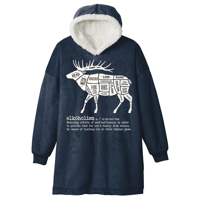 Elkoholism Elk Hunting Hooded Wearable Blanket