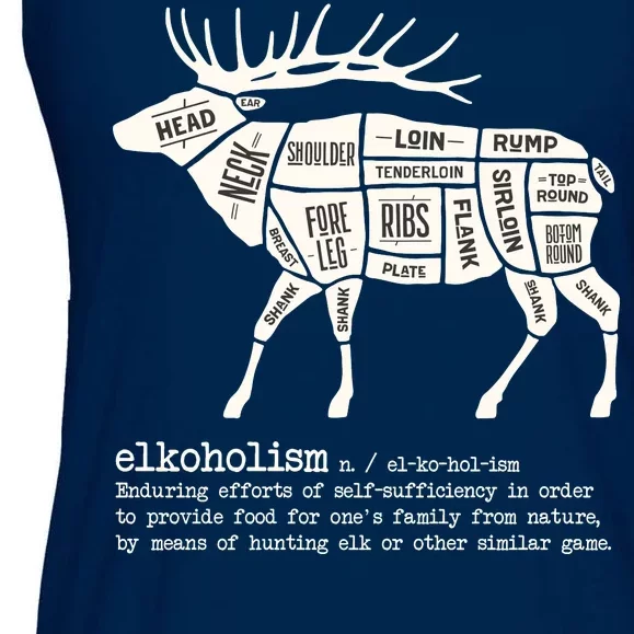 Elkoholism Elk Hunting Ladies Essential Flowy Tank