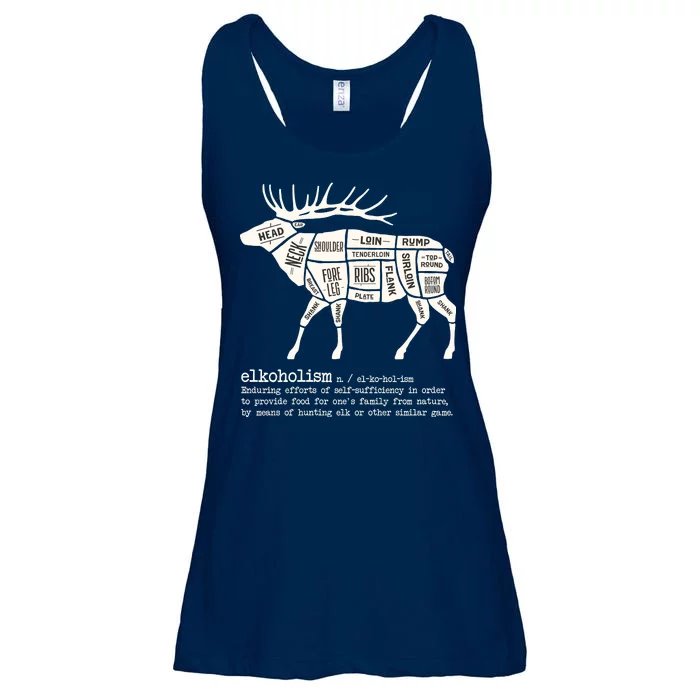 Elkoholism Elk Hunting Ladies Essential Flowy Tank