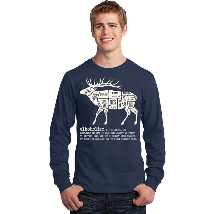 Elkoholism Elk Hunting Tall Long Sleeve T-Shirt