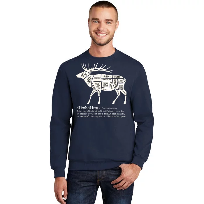 Elkoholism Elk Hunting Tall Sweatshirt