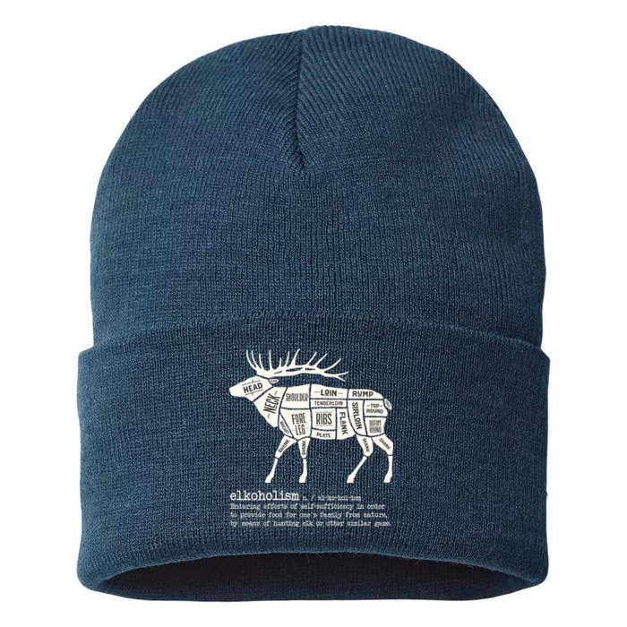 Elkoholism Elk Hunting Sustainable Knit Beanie