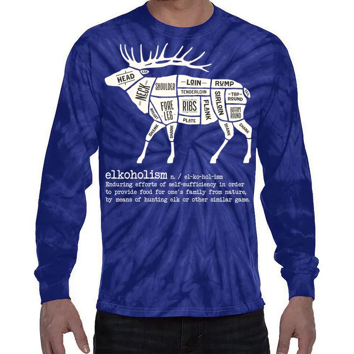 Elkoholism Elk Hunting Tie-Dye Long Sleeve Shirt