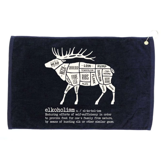 Elkoholism Elk Hunting Grommeted Golf Towel