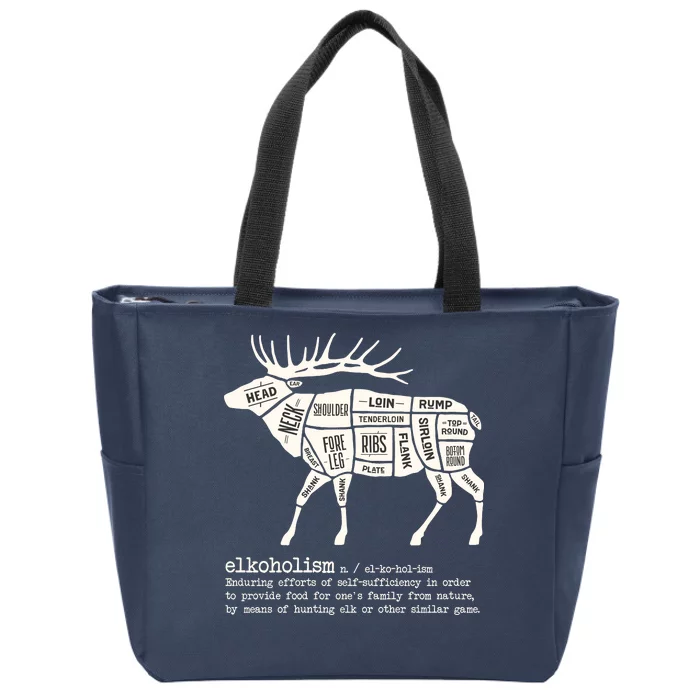 Elkoholism Elk Hunting Zip Tote Bag