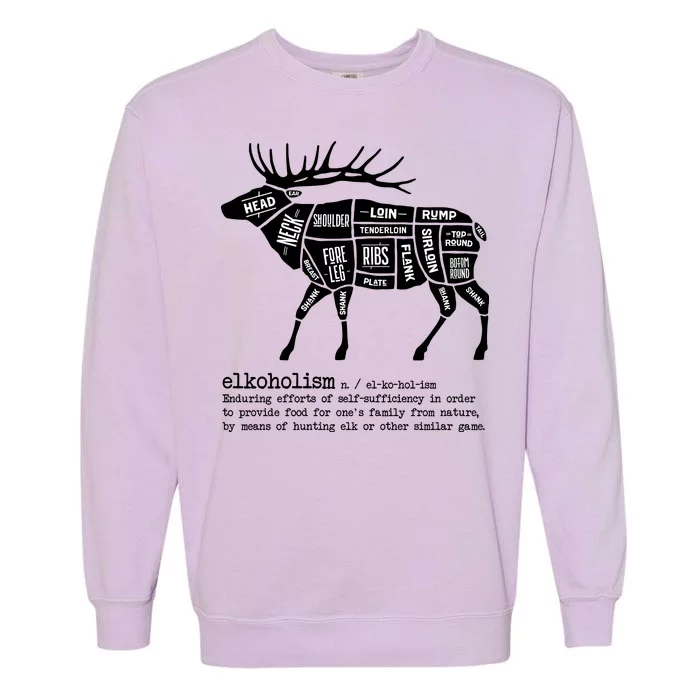 Elkoholism Elk Hunting Garment-Dyed Sweatshirt