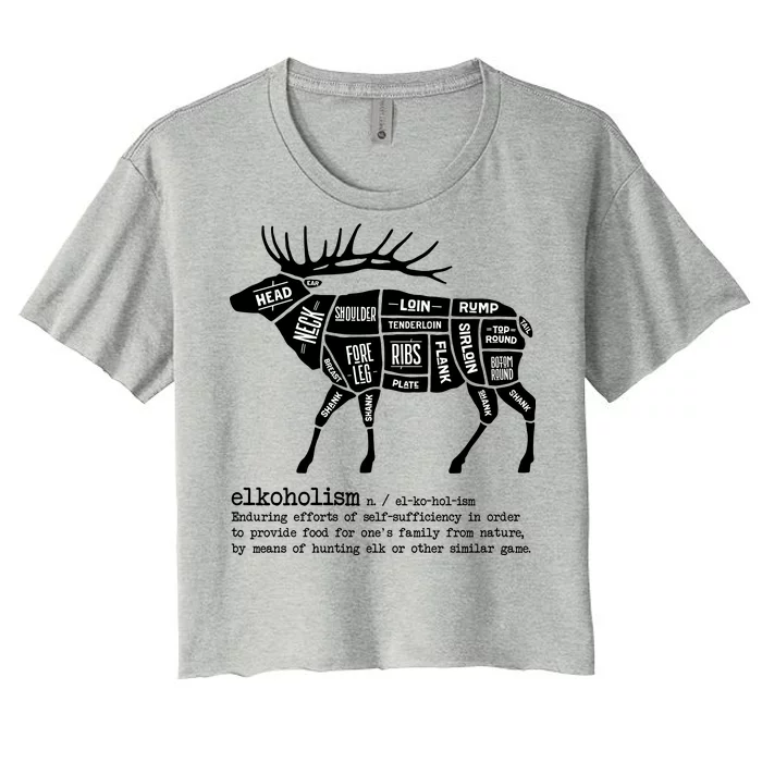 Elkoholism Elk Hunting Women's Crop Top Tee