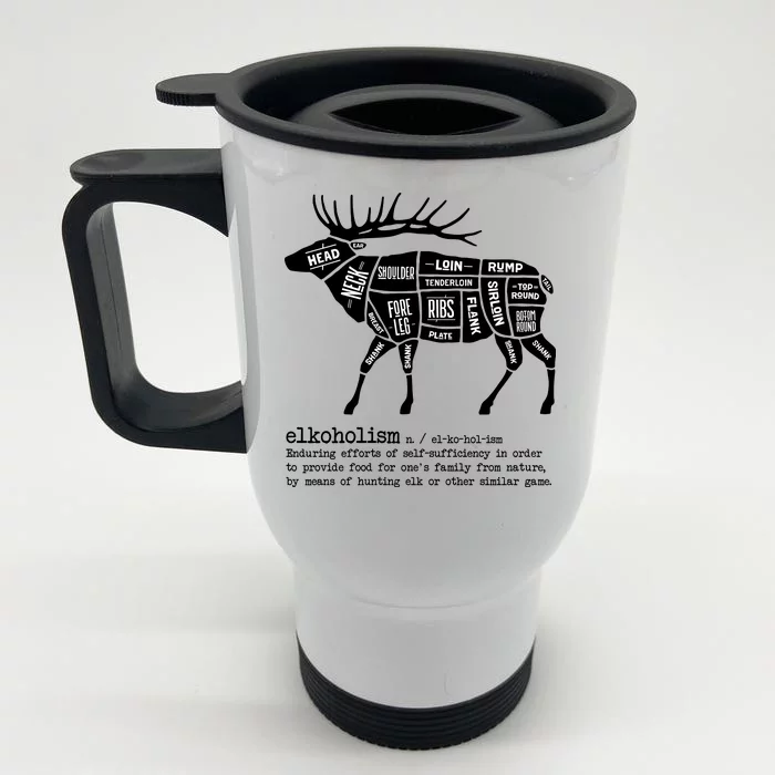 Elkoholism Elk Hunting Front & Back Stainless Steel Travel Mug