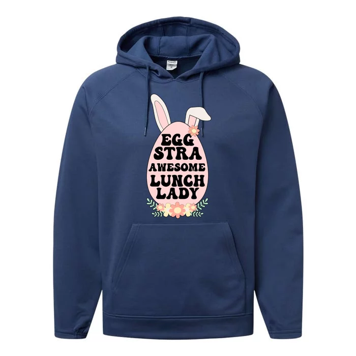 Eggstra Lunch Lady Easter Bunny Cafeteria Worker Easter Day Funny Gift Performance Fleece Hoodie