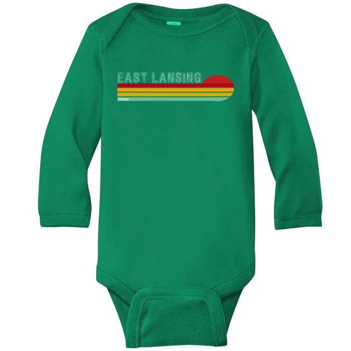 East Lansing Michigan Baby Long Sleeve Bodysuit