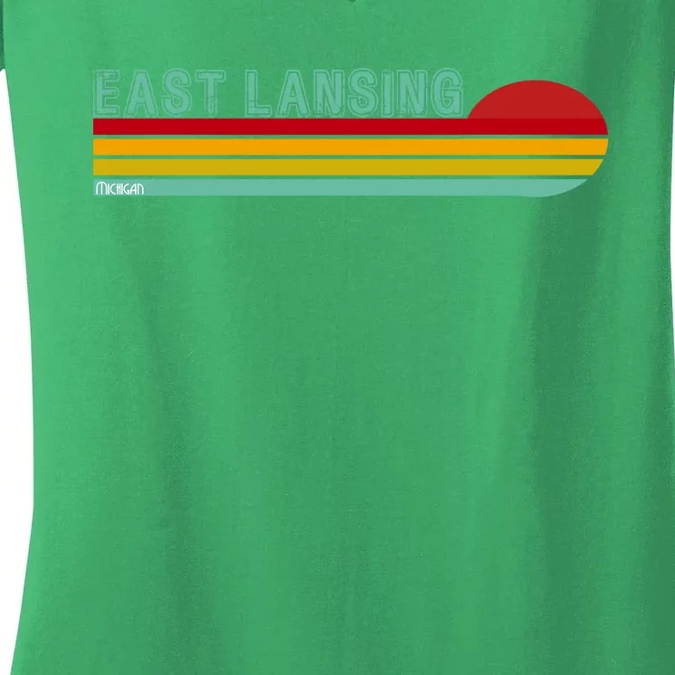 East Lansing Michigan Women's V-Neck T-Shirt