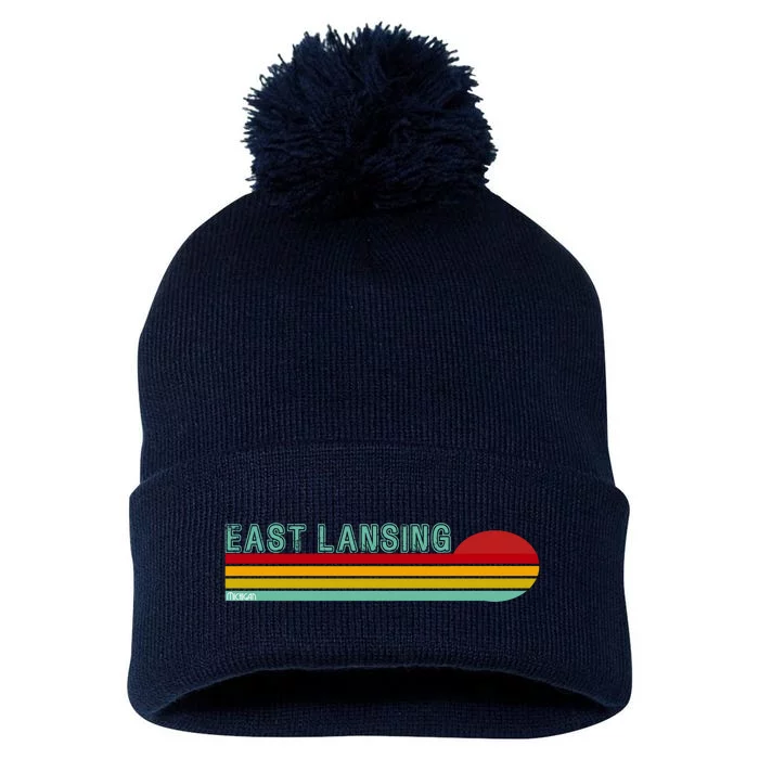 East Lansing Michigan Pom Pom 12in Knit Beanie