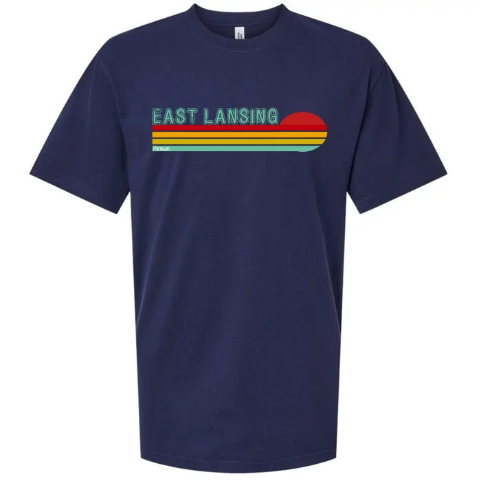 East Lansing Michigan Sueded Cloud Jersey T-Shirt