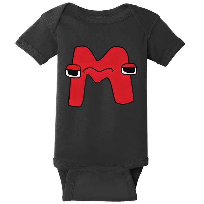 Emotion Letter M Alphabet Lore For Boys Girls Baby Bodysuit