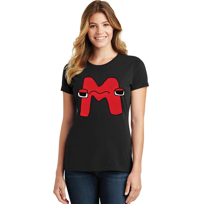 Funny Alphabet Lore Letter M' Women's V-Neck T-Shirt