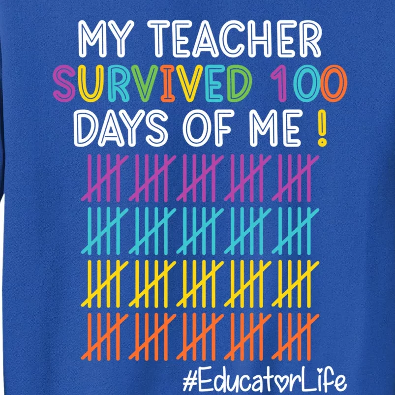 Educator Life My Teacher Survived 100 Days Of Me Cute Gift Sweatshirt