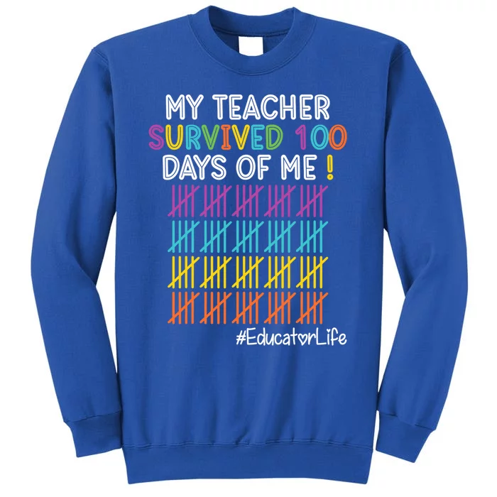 Educator Life My Teacher Survived 100 Days Of Me Cute Gift Sweatshirt