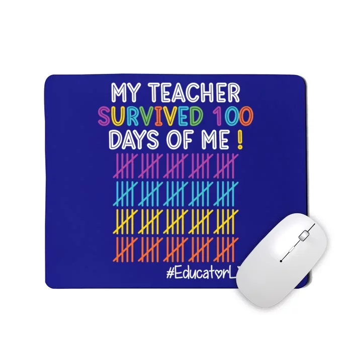 Educator Life My Teacher Survived 100 Days Of Me Cute Gift Mousepad