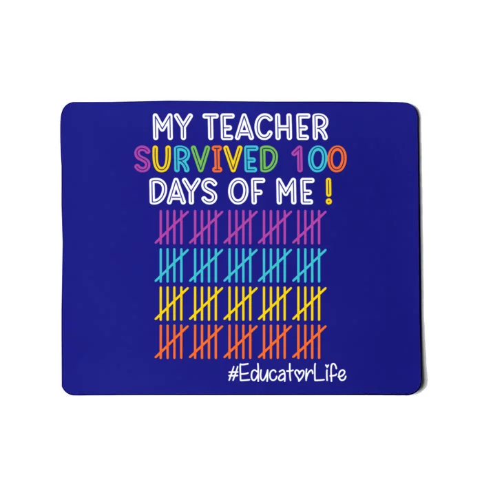 Educator Life My Teacher Survived 100 Days Of Me Cute Gift Mousepad