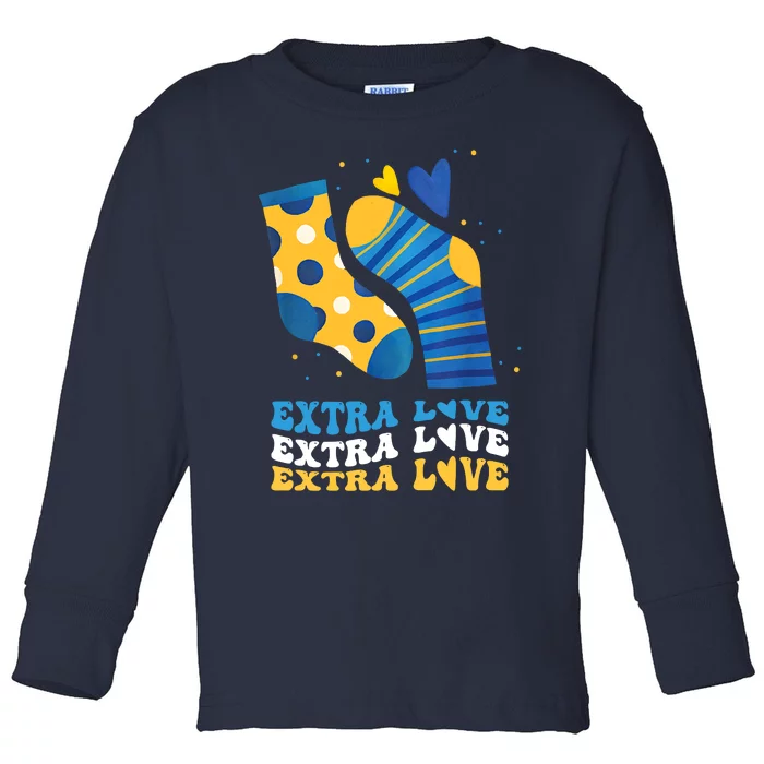 Extra Love National Down Syndrome Awareness Down Toddler Long Sleeve Shirt