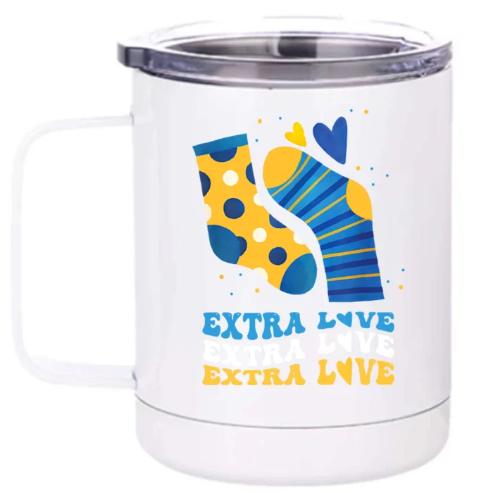 Extra Love National Down Syndrome Awareness Down Front & Back 12oz Stainless Steel Tumbler Cup