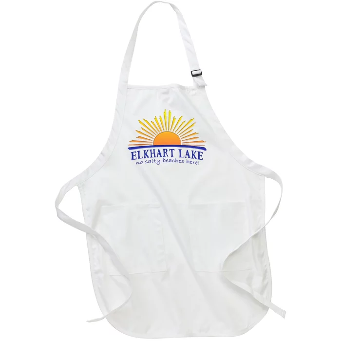 Elkhart Lake NO SALTY BEACHES HERE Sun Beach Wisconsin Full-Length Apron With Pocket