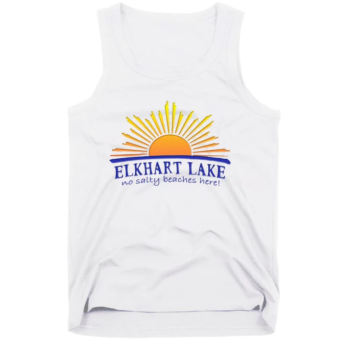 Elkhart Lake NO SALTY BEACHES HERE Sun Beach Wisconsin Tank Top