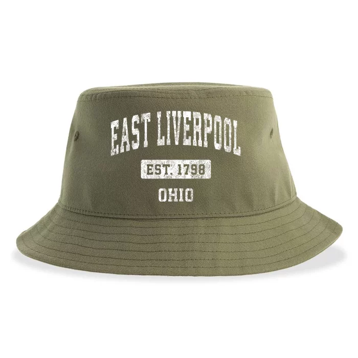 East Liverpool Ohio Oh Vintage Sports Established Sustainable Bucket Hat