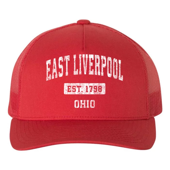 East Liverpool Ohio Oh Vintage Sports Established Yupoong Adult 5-Panel Trucker Hat