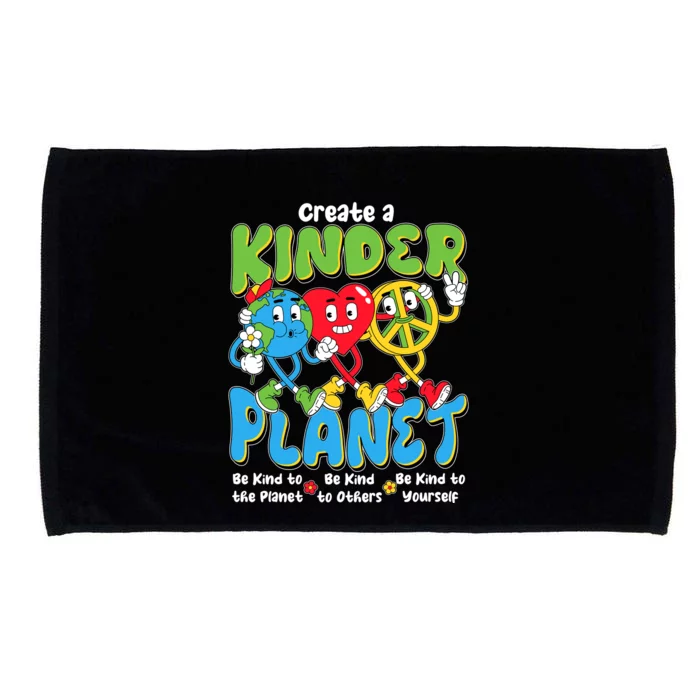 Earth Love Peace Create A Kinder Planet Earth Day Microfiber Hand Towel