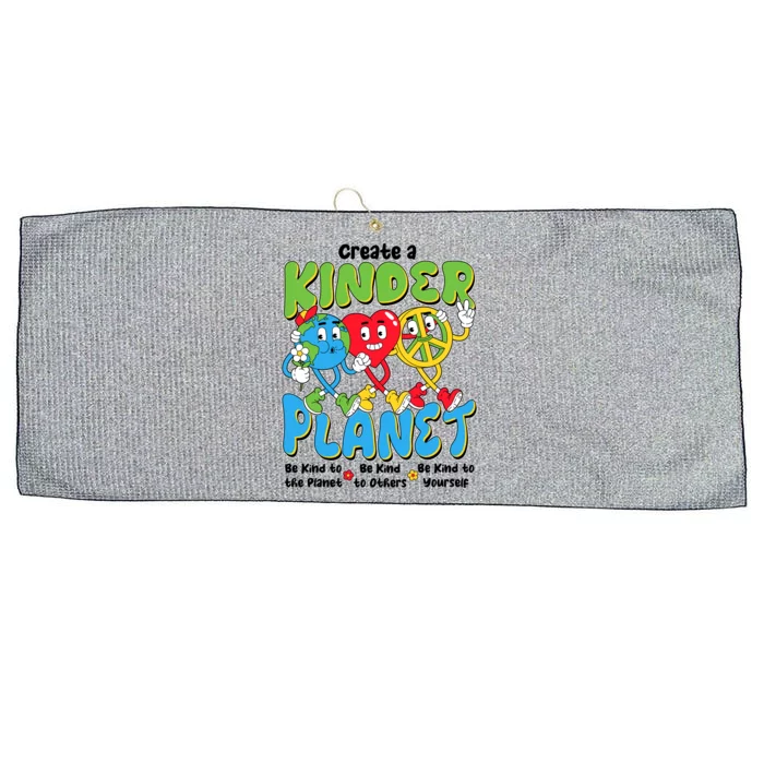 Earth Love Peace Create A Kinder Planet Earth Day Large Microfiber Waffle Golf Towel