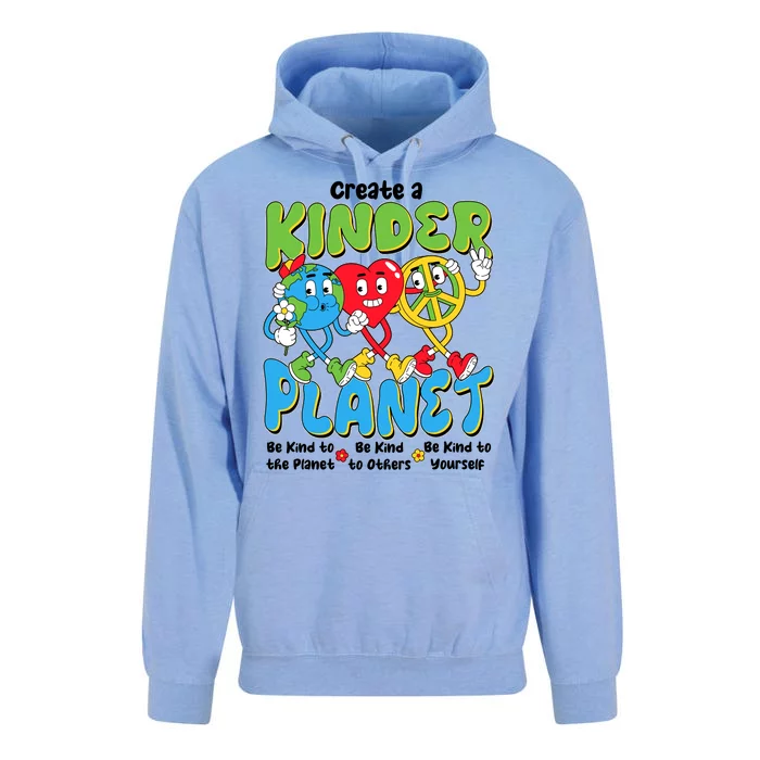 Earth Love Peace Create A Kinder Planet Earth Day Unisex Surf Hoodie