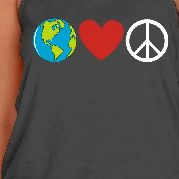 Earth Love Piece Happy Earth Day Gift Women's Knotted Racerback Tank