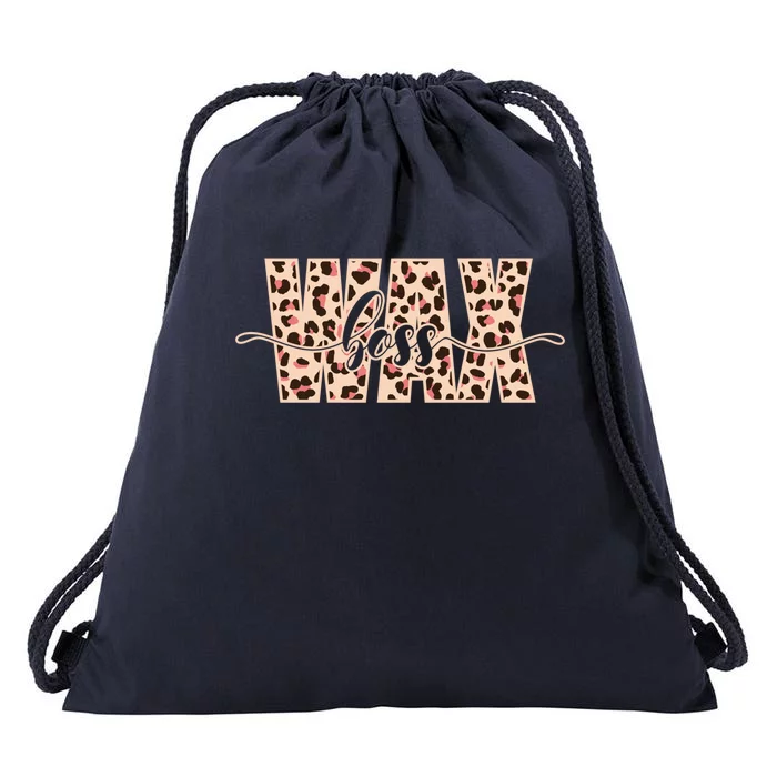 Esthetician Leopard Pattern Waxing Wax Boss Meaningful Gift Drawstring Bag