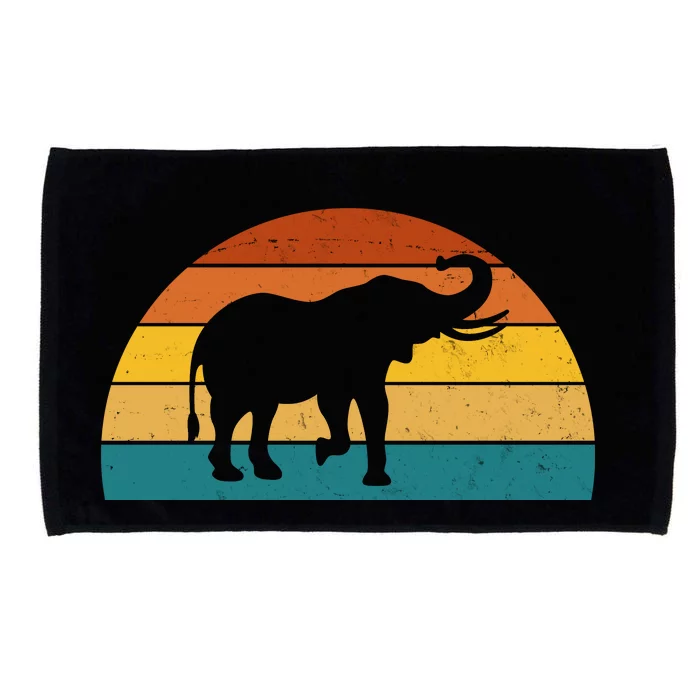 Elephant Lover Retro Sunset Microfiber Hand Towel