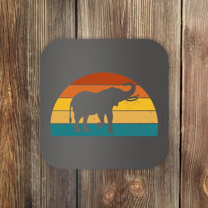 Elephant Lover Retro Sunset Coaster