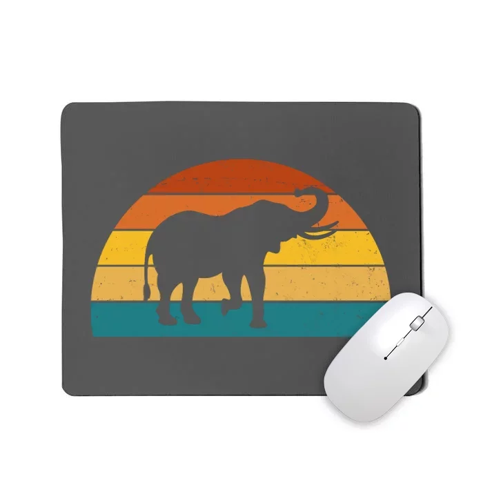 Elephant Lover Retro Sunset Mousepad