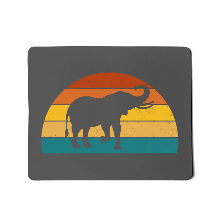 Elephant Lover Retro Sunset Mousepad