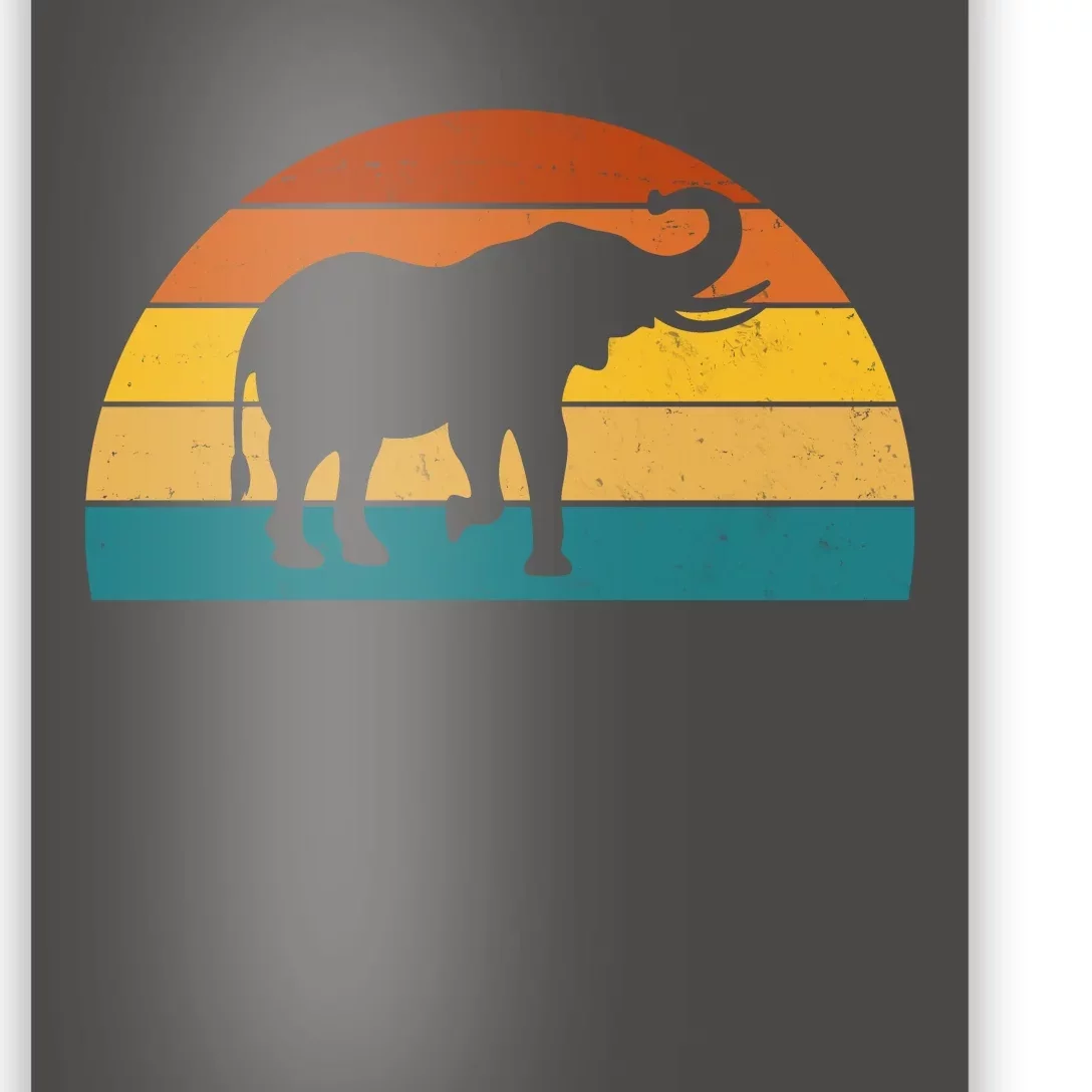 Elephant Lover Retro Sunset Poster