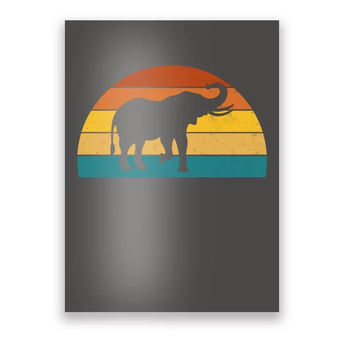 Elephant Lover Retro Sunset Poster